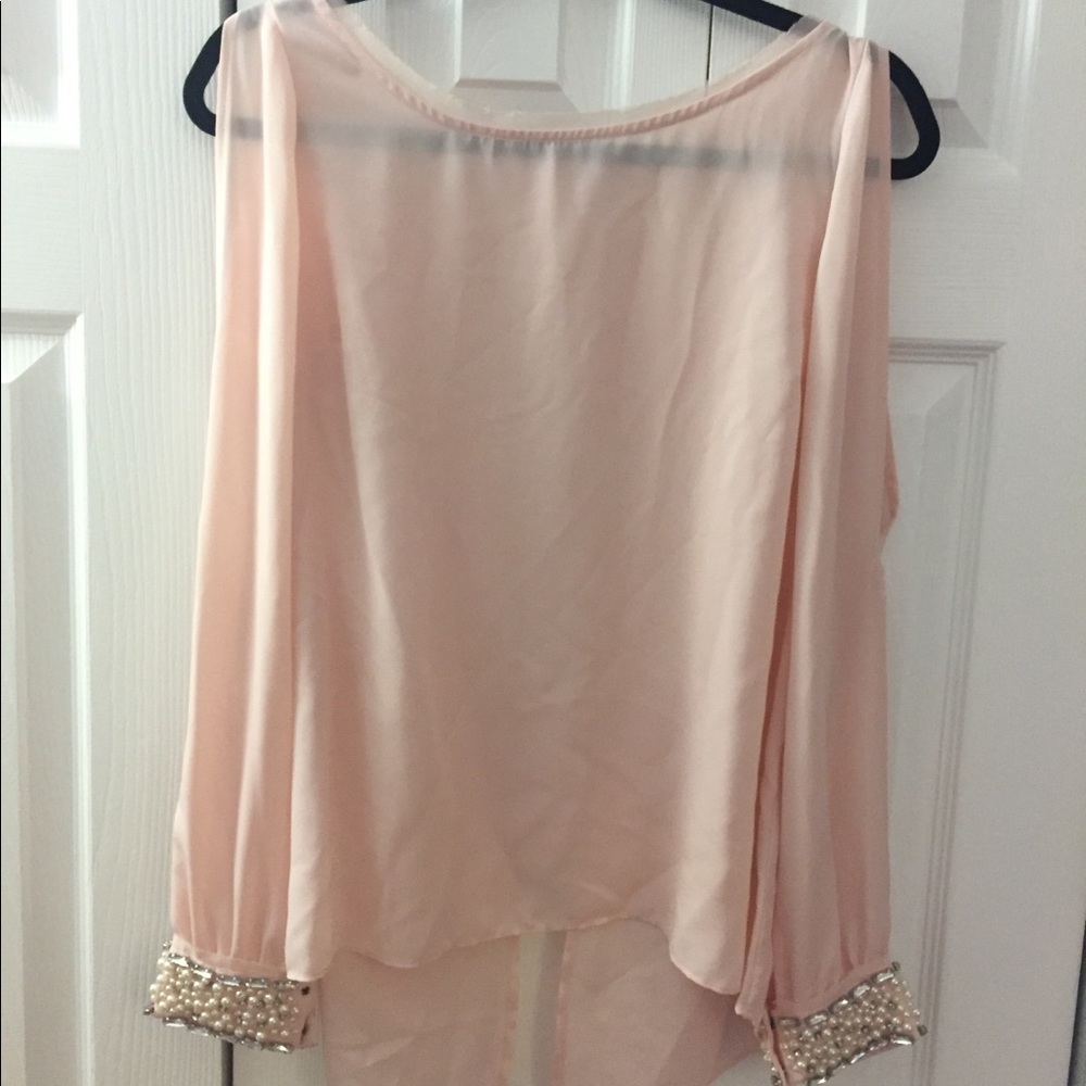 ❌SOLD❌Sheer Pink Guess Shirt size M